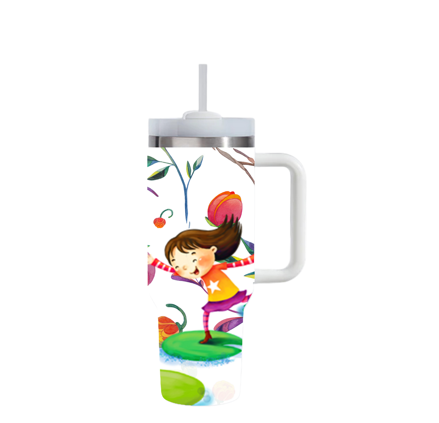Happy Running Girl Tumbler