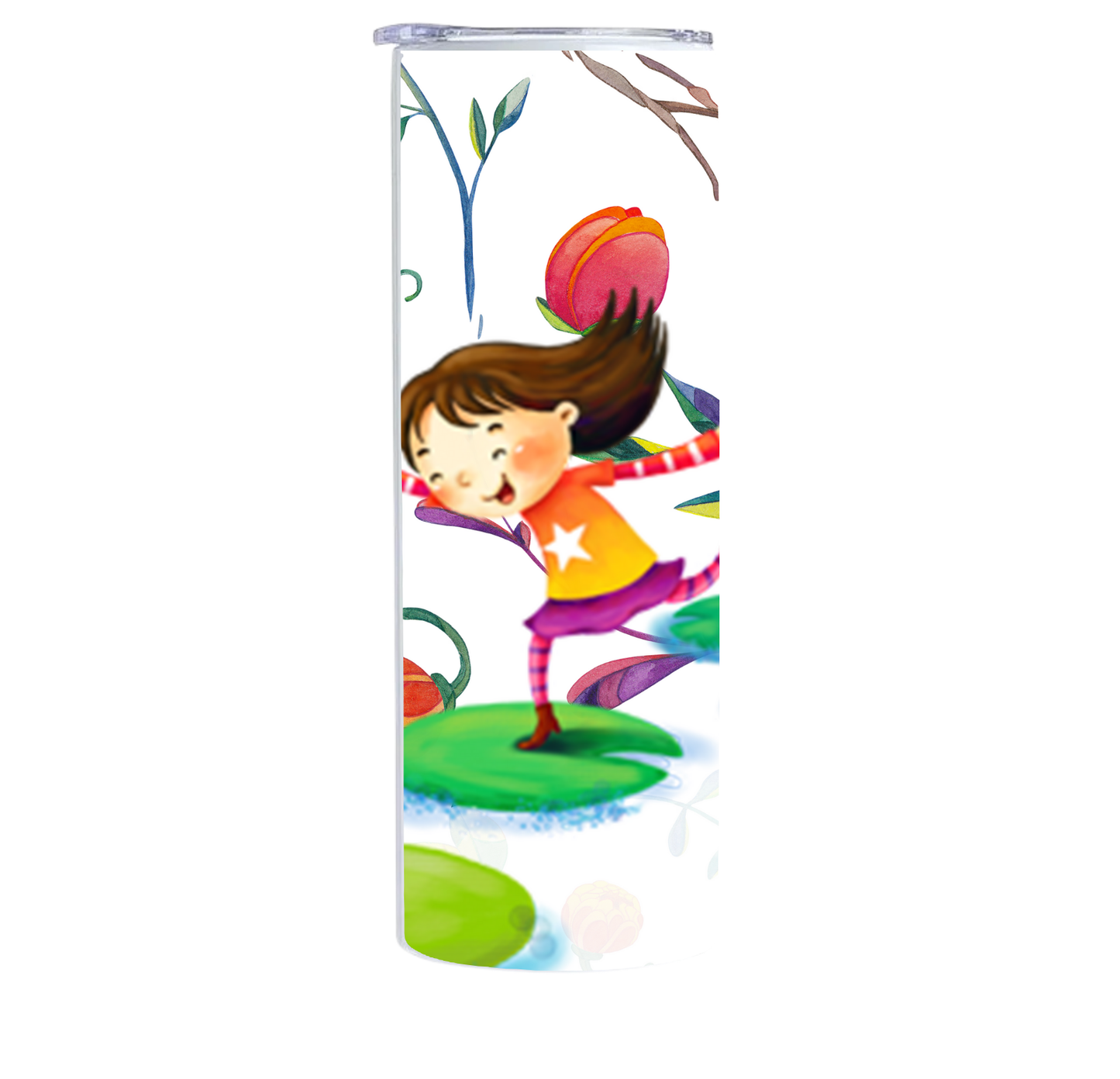 Happy Running Girl Tumbler