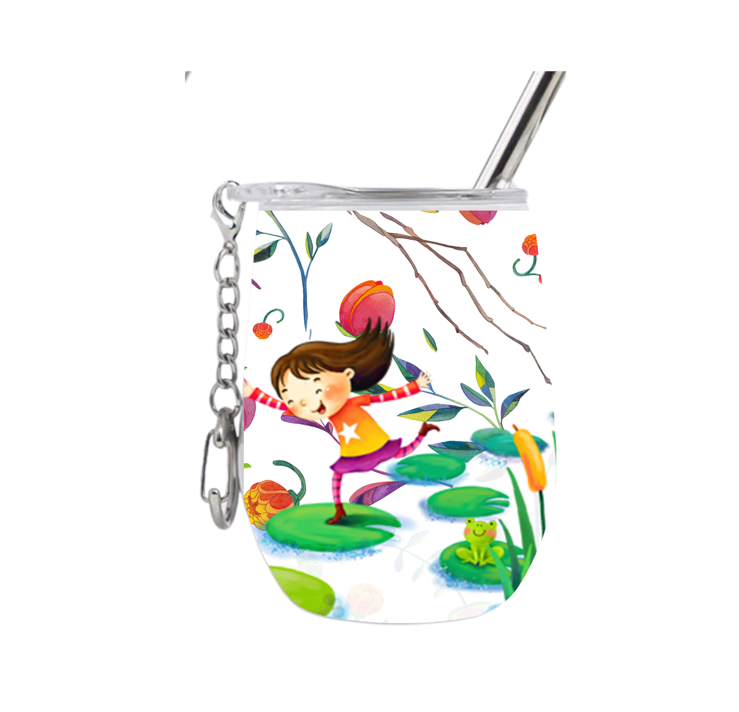 Happy Running Girl Wine Tumblers
