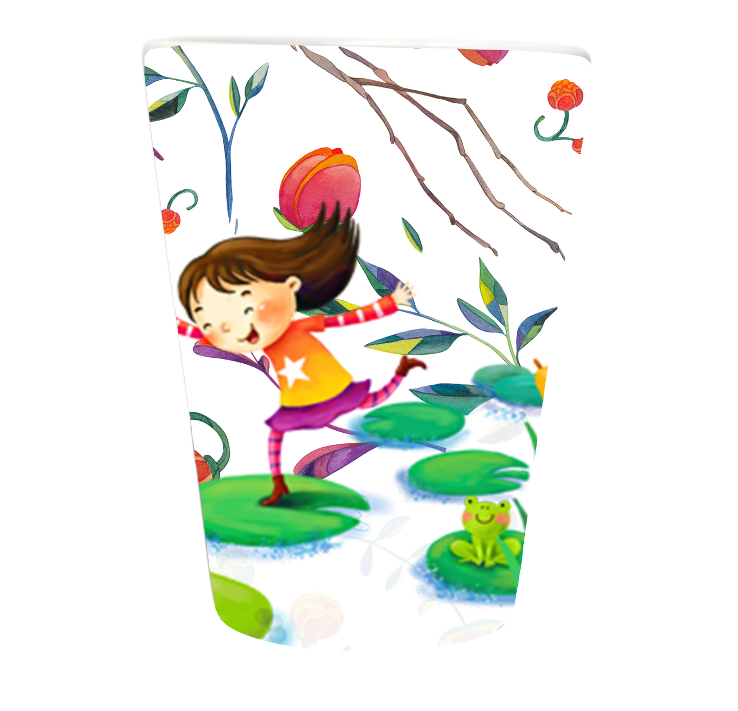 Happy Running Girl Wine Tumblers