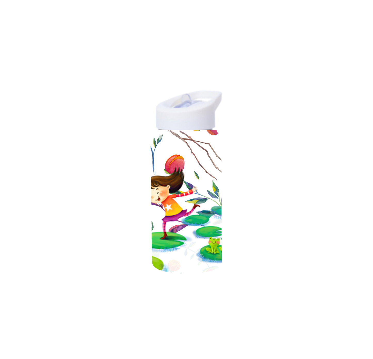 Happy Running Girl Kids Tumbler