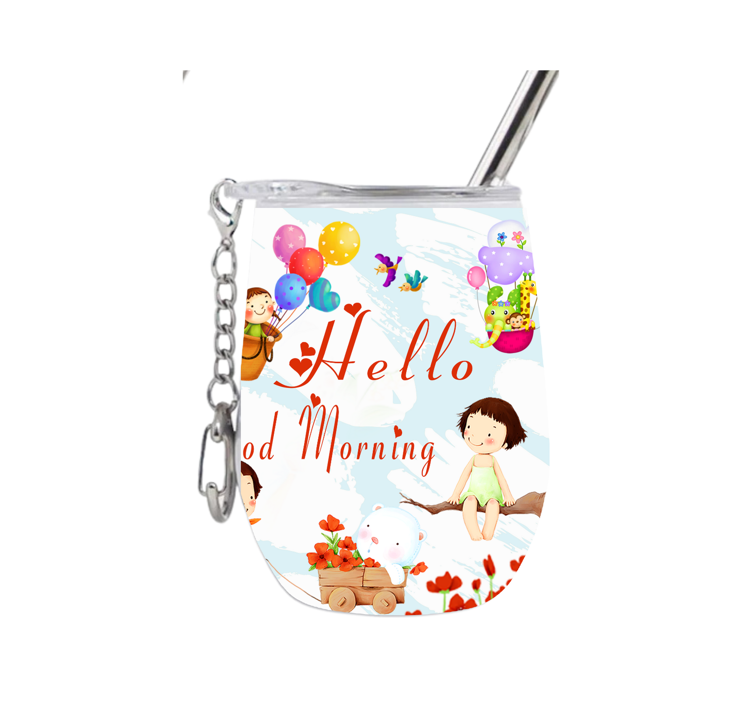 Happy Hello Good Morning Wine Tumblers