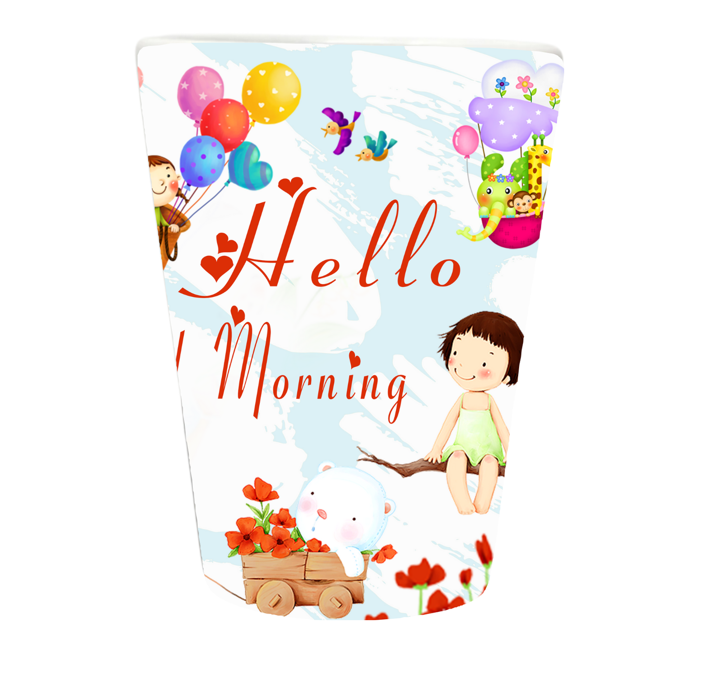 Happy Hello Good Morning Wine Tumblers