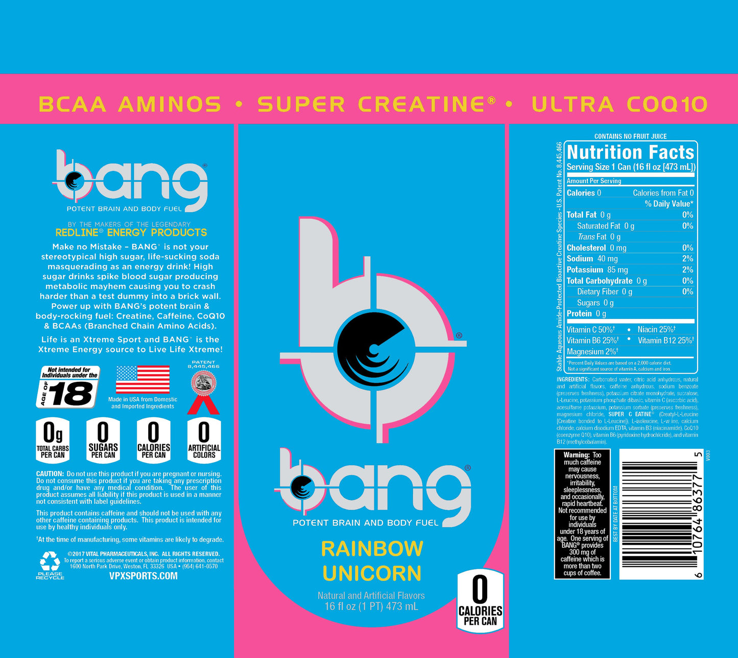 Bang Rainbow Unicorn Wine Tumbler