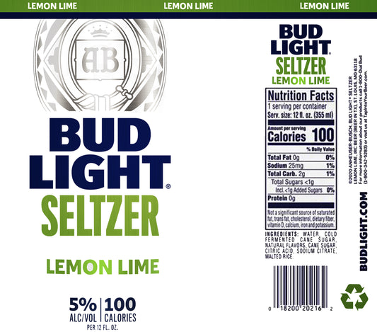 Bud Light Seltzer Lemon Lime Wine Tumbler