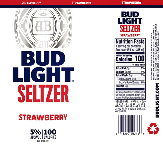 Bud Light Seltzer Strawberry Wine Tumbler