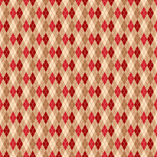 Red And Beige Argyle Kids Tumbler