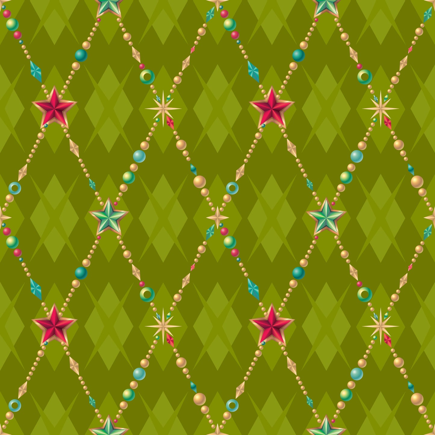 Stars And Beads On Green Background Wine Tumbler