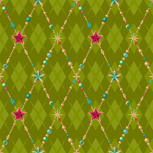 Stars And Beads On Green Background Wine Tumbler