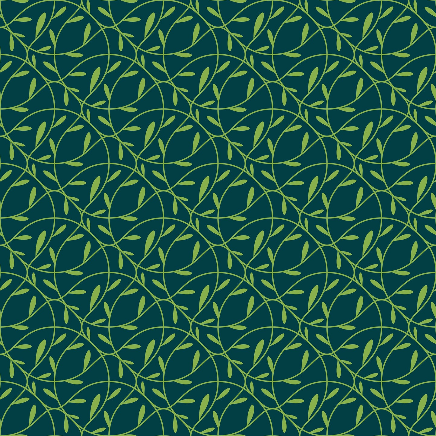 Green Leaf Pattern on Teal Background Tumbler