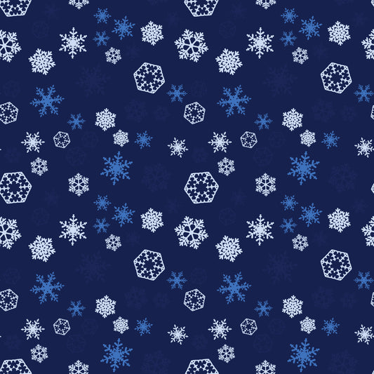 White and Blue SnowFlakes On Dark Background Wine Tumbler