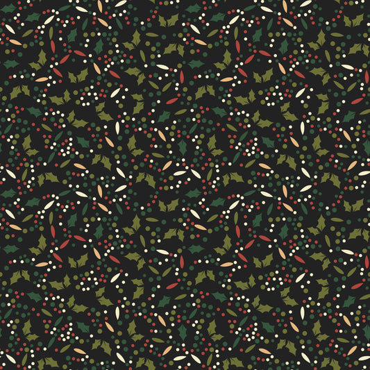 Holly Leaves And Berries on Black Background Kids Tumbler