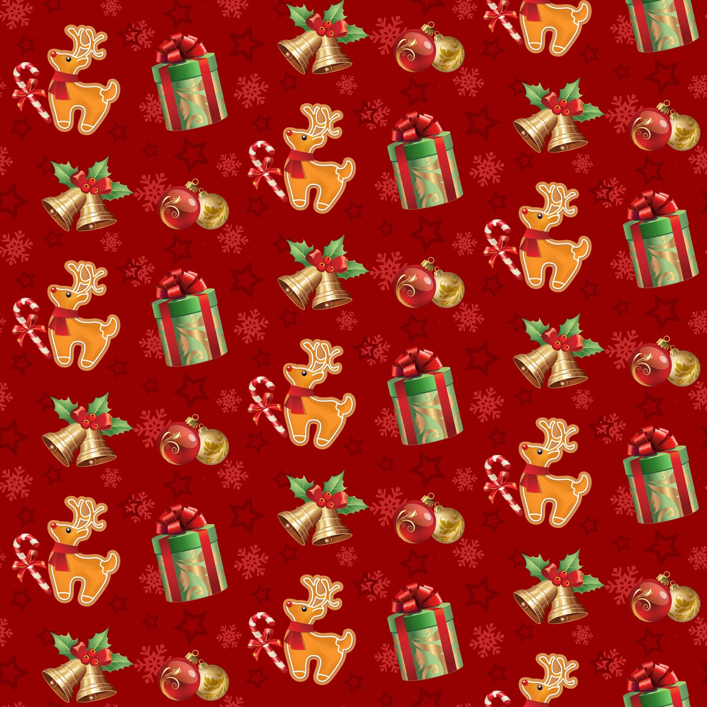 Reindeer With Green Presents, And Red Gold Ornaments Wine Tumbler