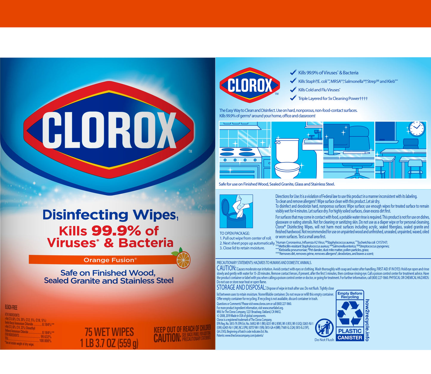Clorox Disinfecting Wipes Orange Fusion Kids Tumbler