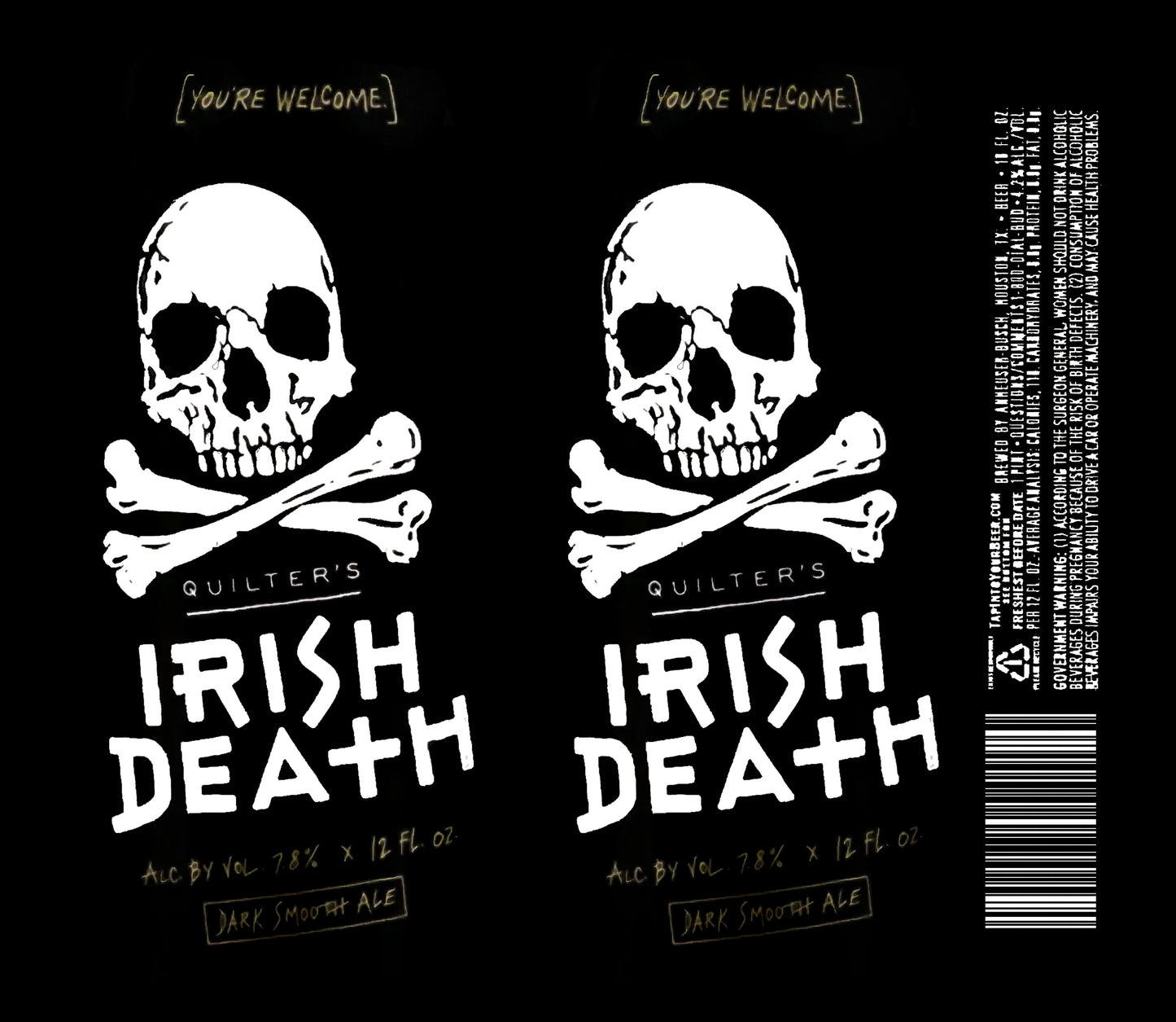Irish Death Dark Smooth Ale Wine Tumbler