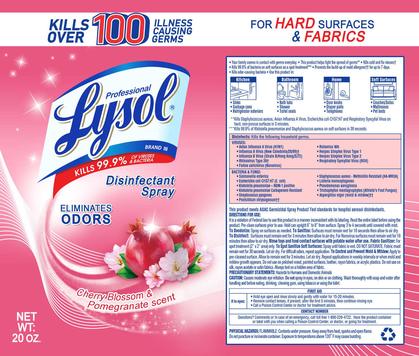 Lysol Disinfectant Spray Cherry Blossom & Pomegranate Scent Kids Tumbler