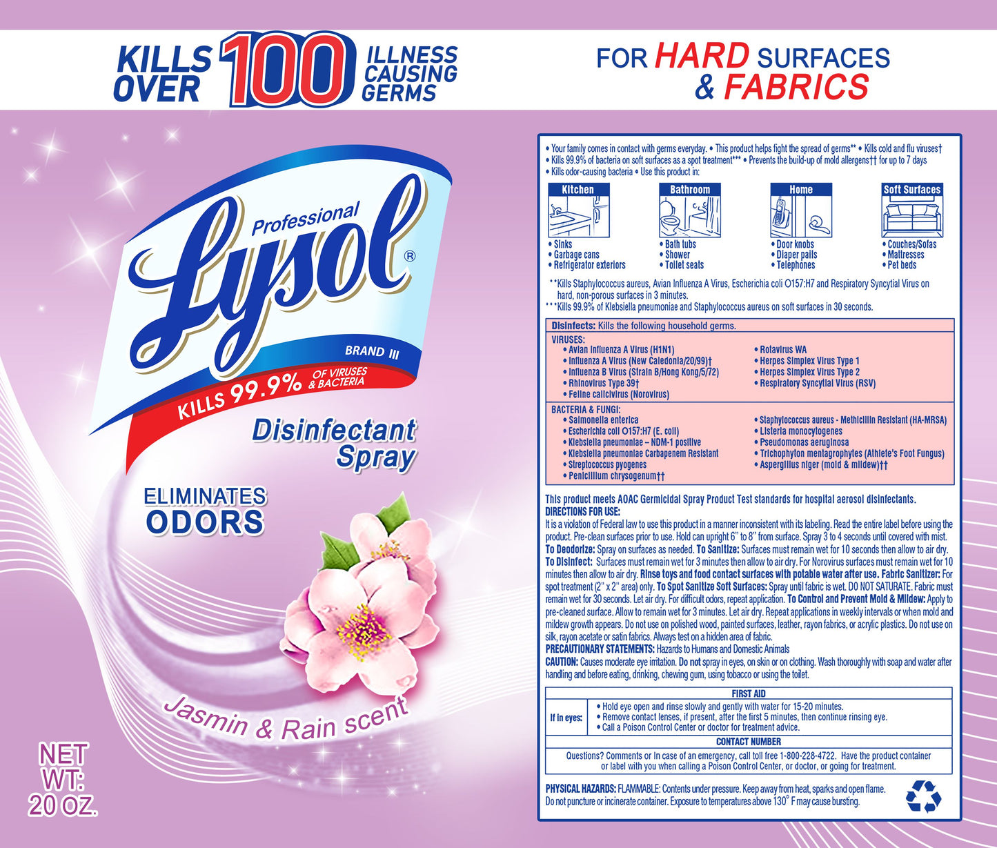 Lysol Disinfectant Spray Jasmin & Rain Scent Kids Tumbler
