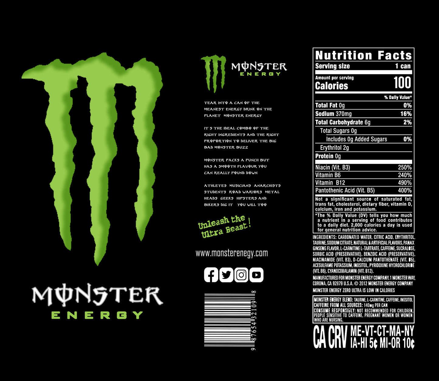 Monster Energy Drink Wine Tumbler