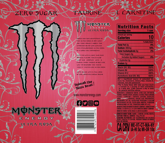 Monster Energy Ultra Rosa Kids Tumbler