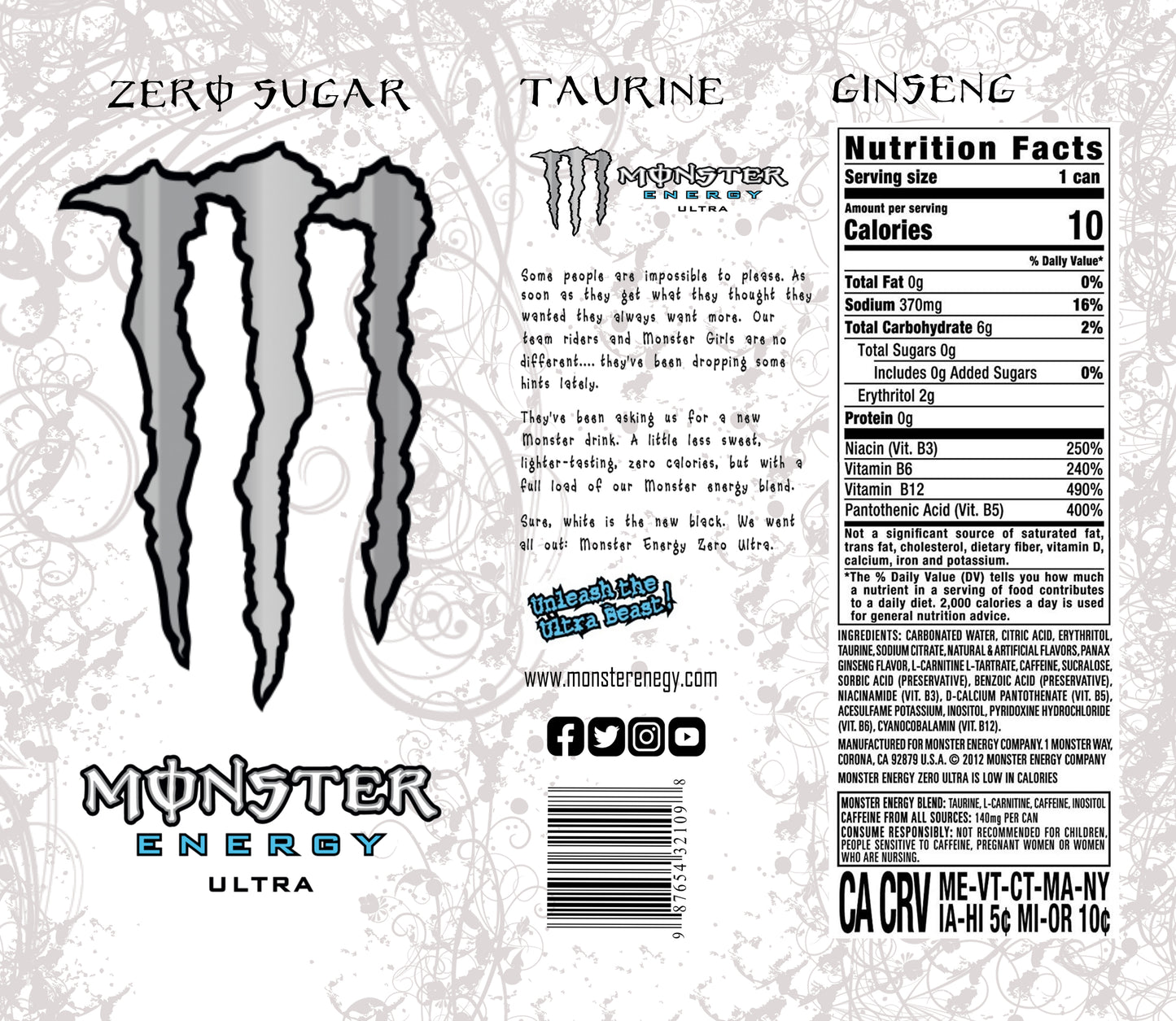 Zero Sugar Monster Energy Ultra Mug