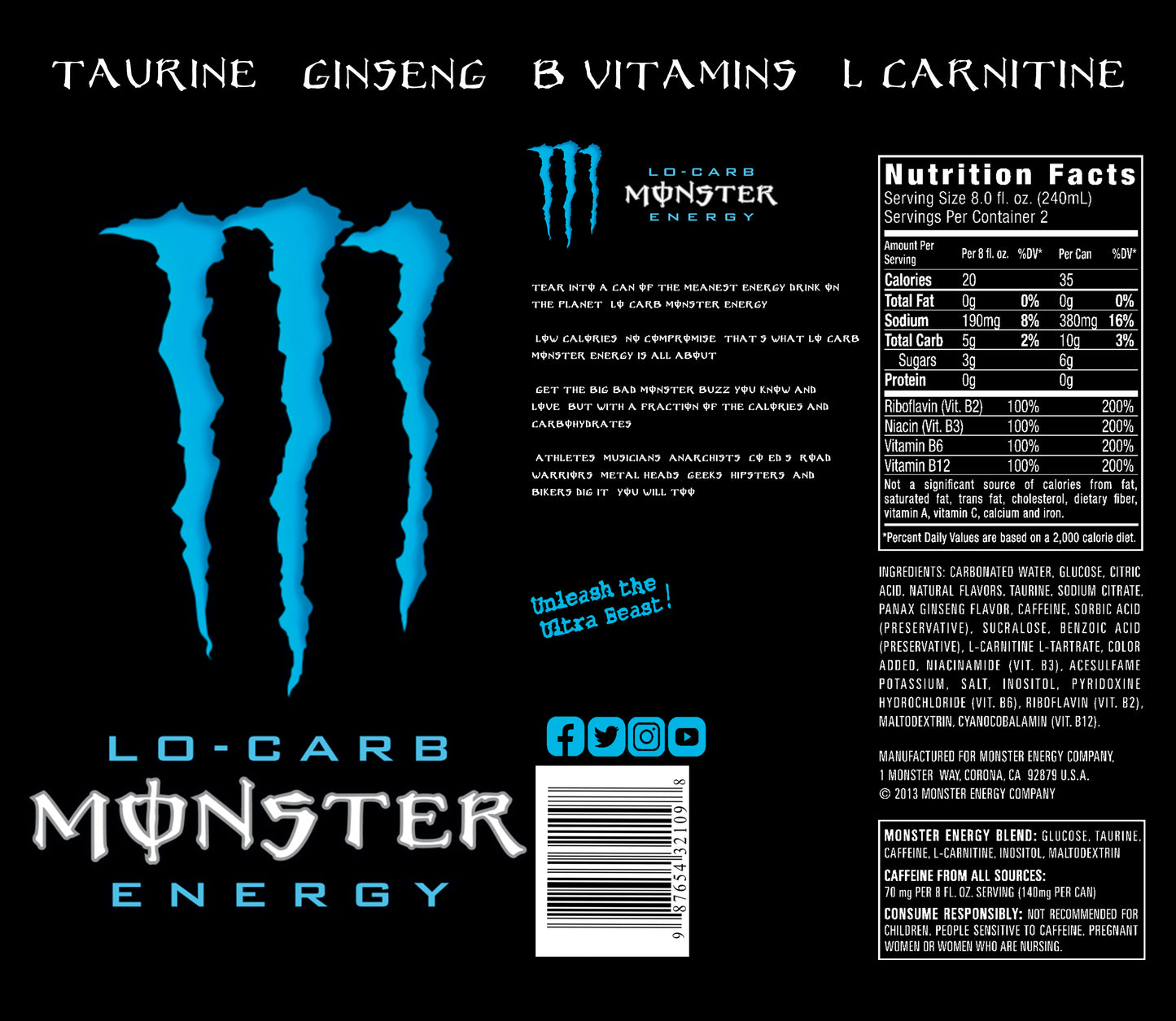 Monster Lo-Carb Wine Tumbler